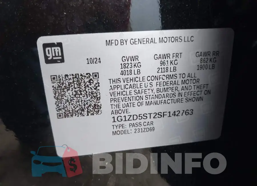 1G1ZD5ST2SF142763 Photo# 9
