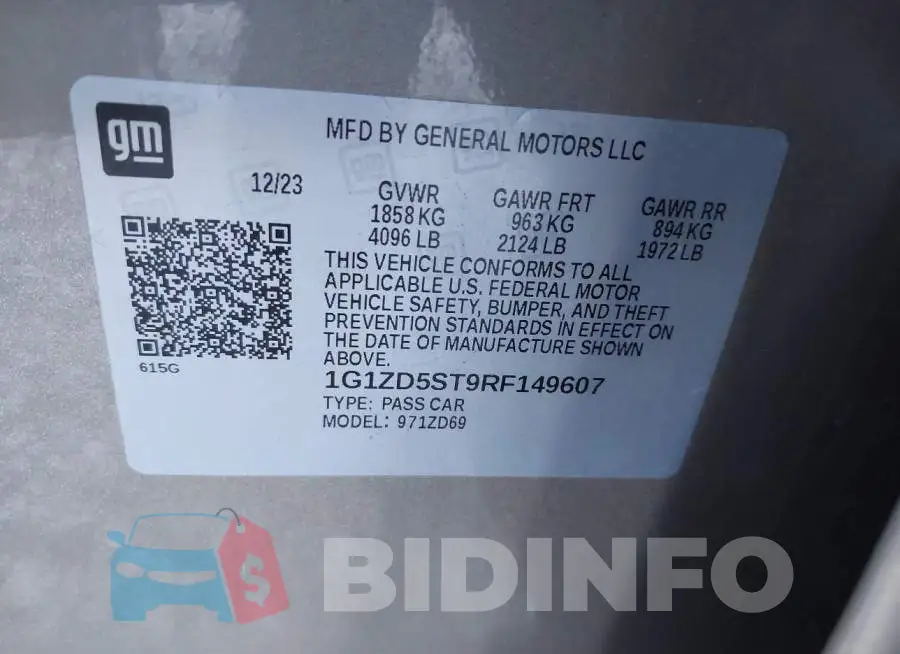 1G1ZD5ST9RF149607 Photo# 9