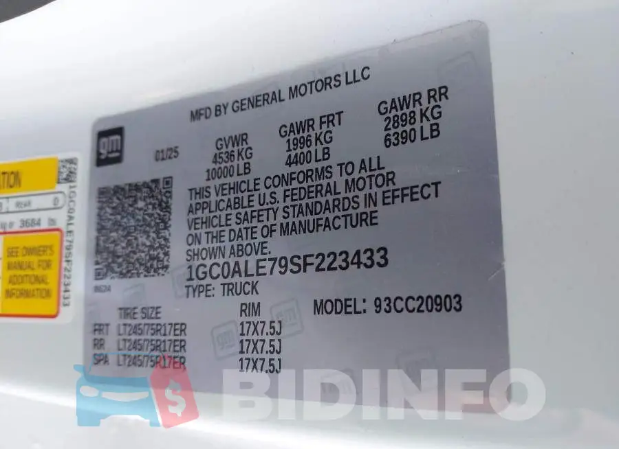 1GC0ALE79SF223433 Photo# 9