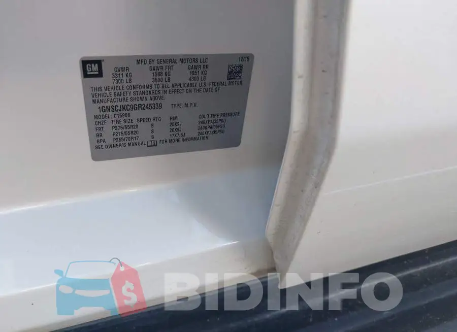 1GNSCJKC9GR245339 Photo# 9