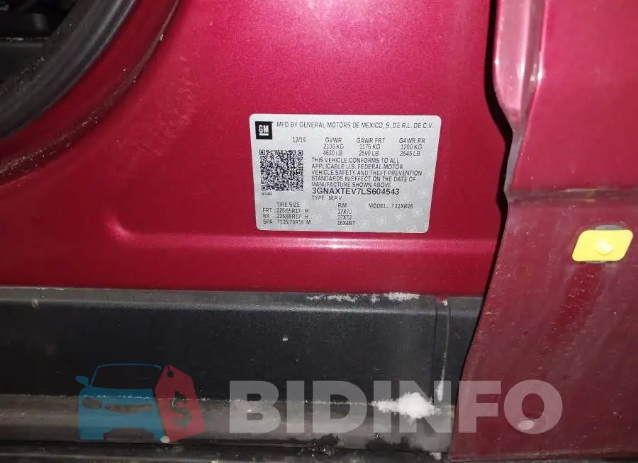 3GNAXTEV7LS604543 Photo# 9
