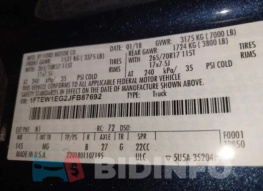 1FTEW1EG2JFB87692 Photo# 9