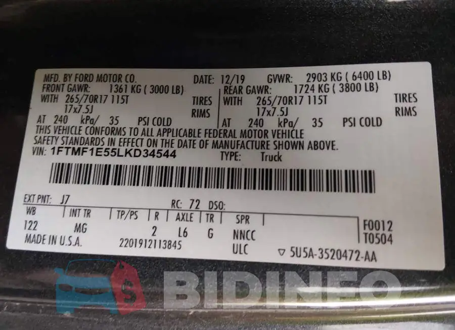 1FTMF1E55LKD34544 Photo# 9