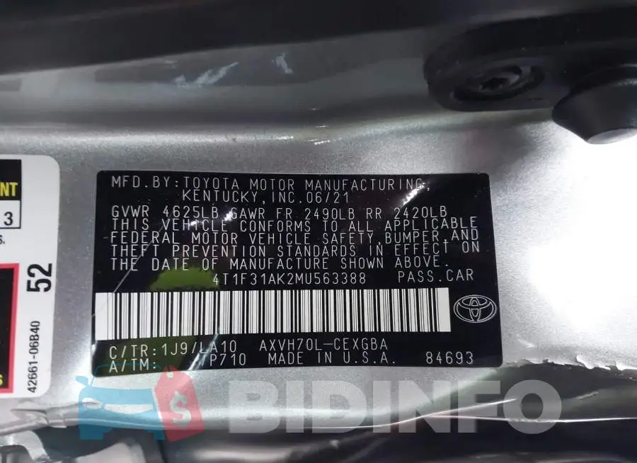 4T1F31AK2MU563388 Photo# 9