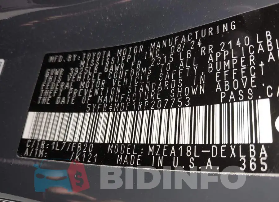5YFB4MDE1RP207753 Photo# 9