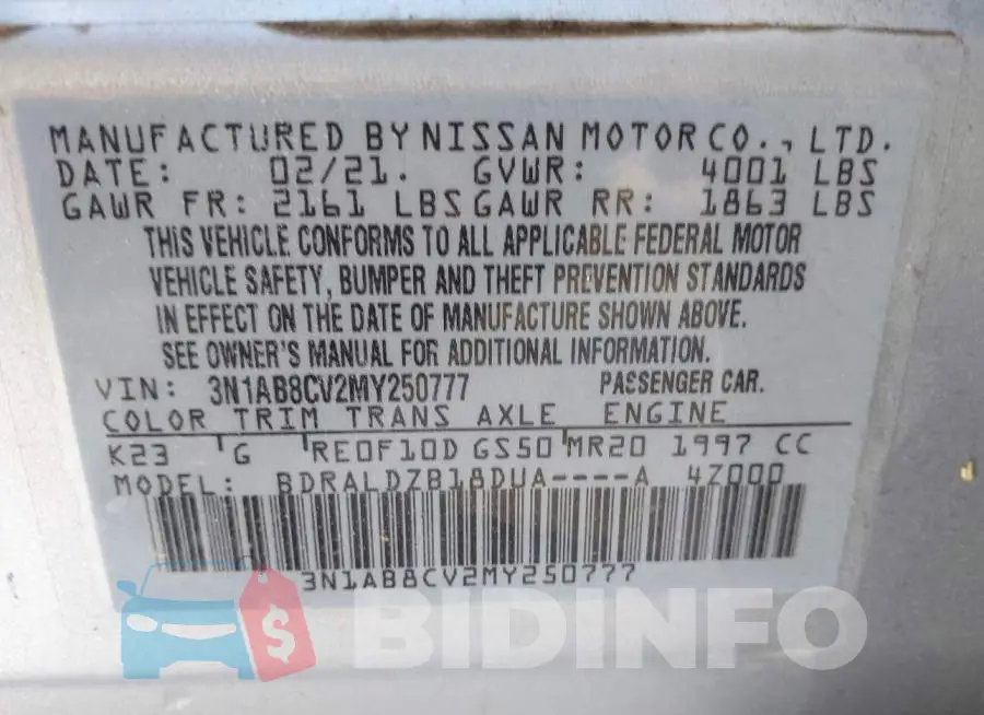 3N1AB8CV2MY250777 Photo# 9