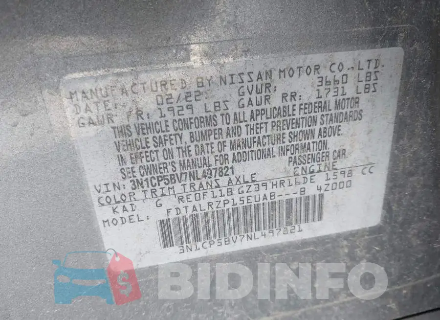 3N1CP5BV7NL497821 Photo# 9
