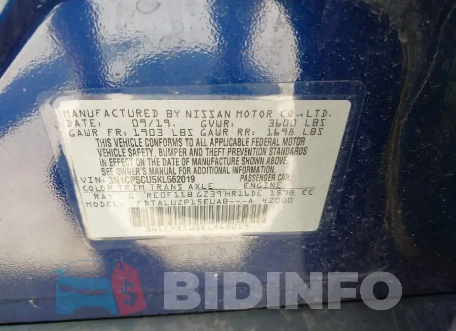 3N1CP5CU5KL562019 Photo# 9
