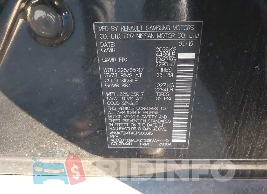KNMAT2MT4GP600615 Photo# 9