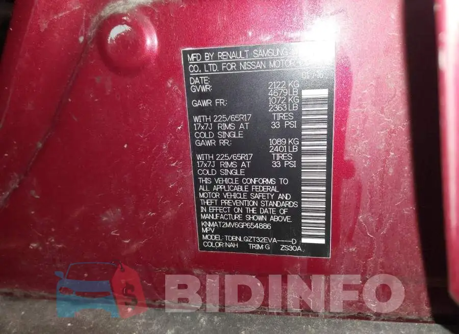 KNMAT2MV6GP654886 Photo# 9