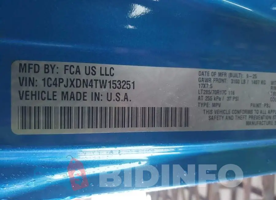 1C4PJXDN4TW153251 Photo# 9