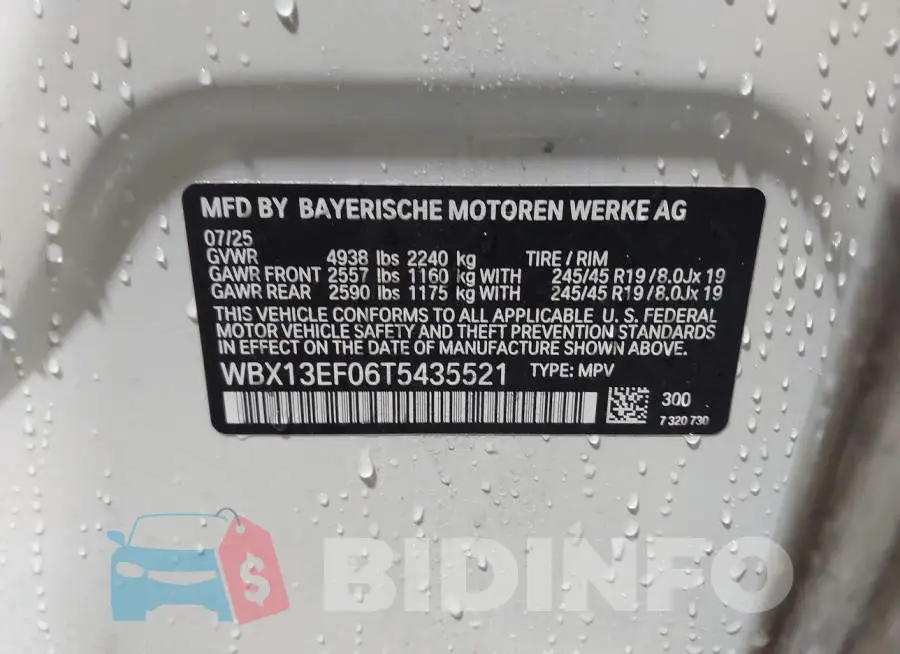 WBX13EF06T5435521 Photo# 9