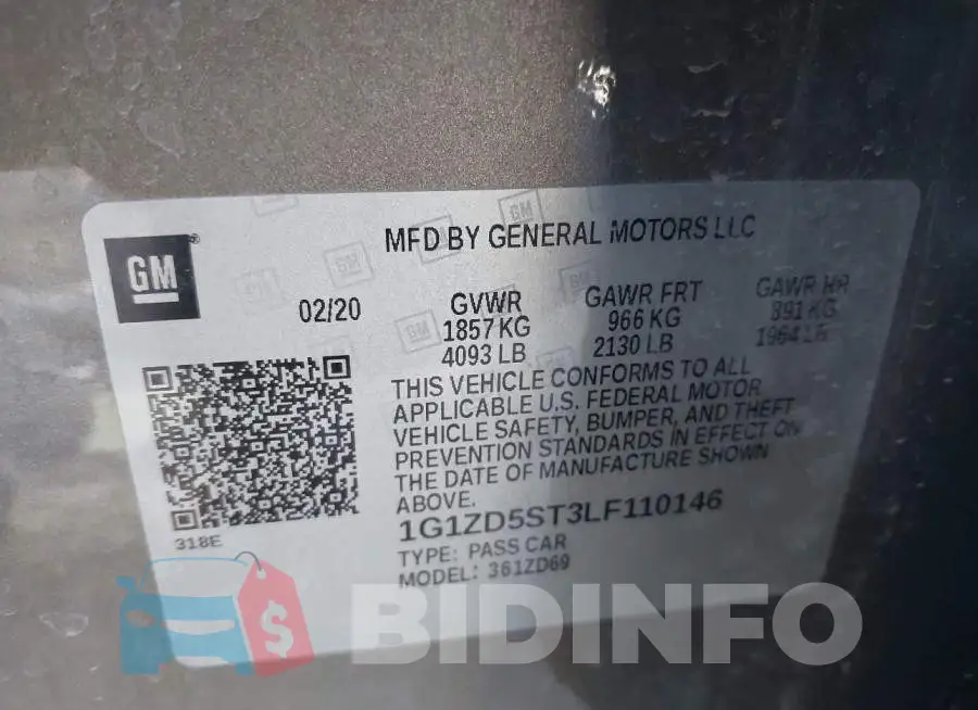 1G1ZD5ST3LF110146 Photo# 9