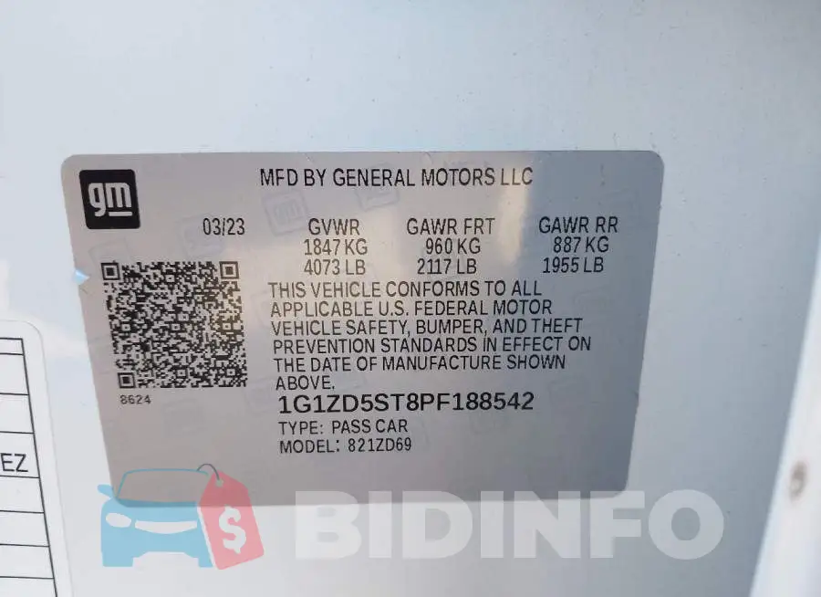 1G1ZD5ST8PF188542 Photo# 9