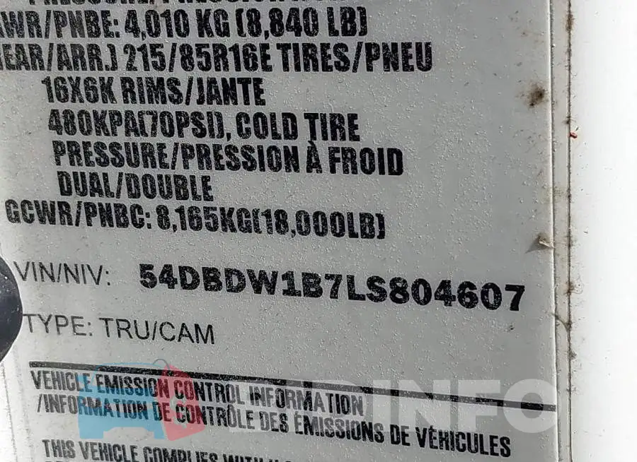 54DBDW1B7LS804607 Photo# 9