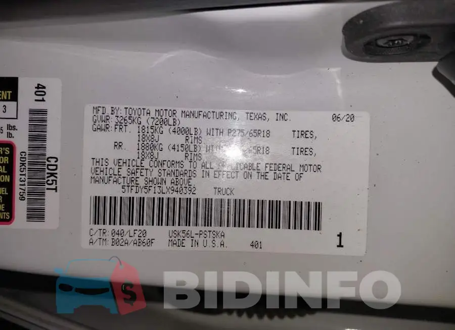 5TFDY5F13LX940392 Photo# 9