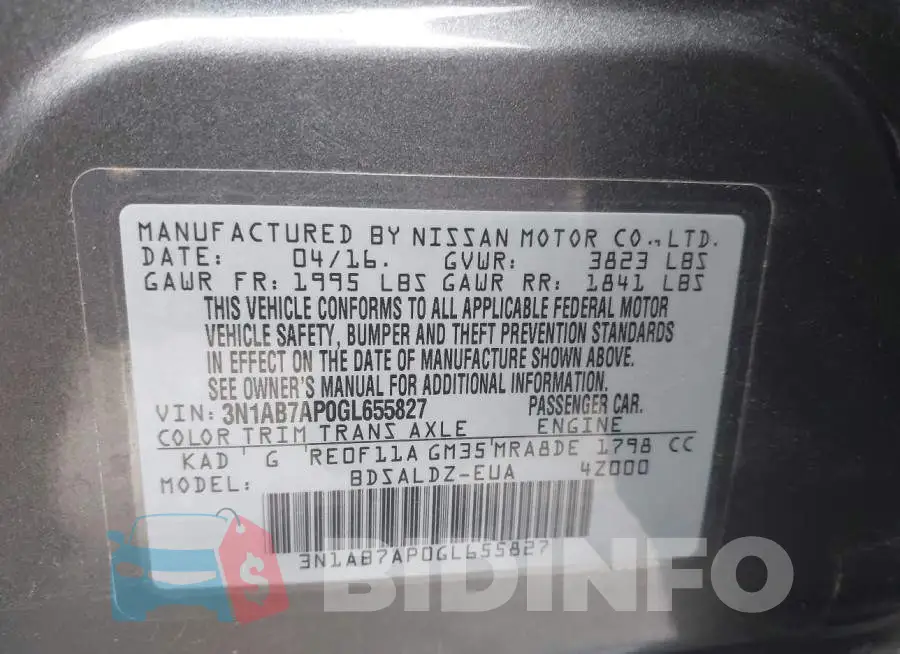 3N1AB7AP0GL655827 Photo# 9