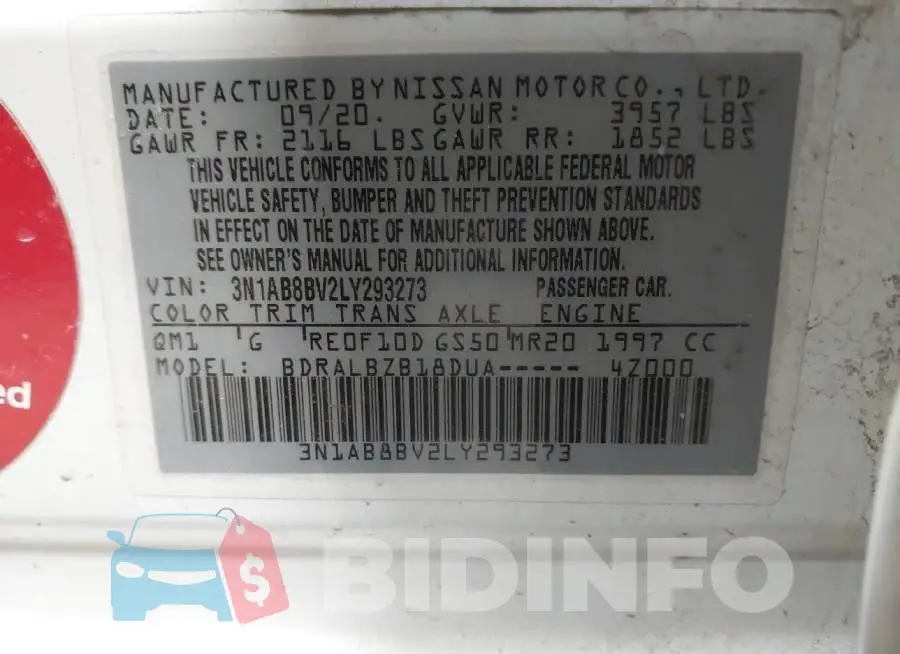 3N1AB8BV2LY293273 Photo# 9