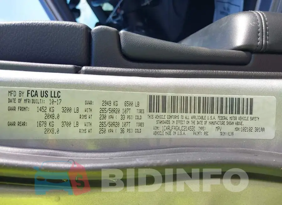 1C4RJFAGXJC214531 Photo# 9