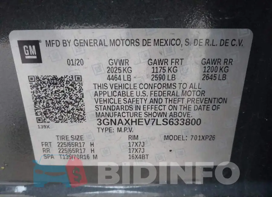 3GNAXHEV7LS633800 Photo# 9