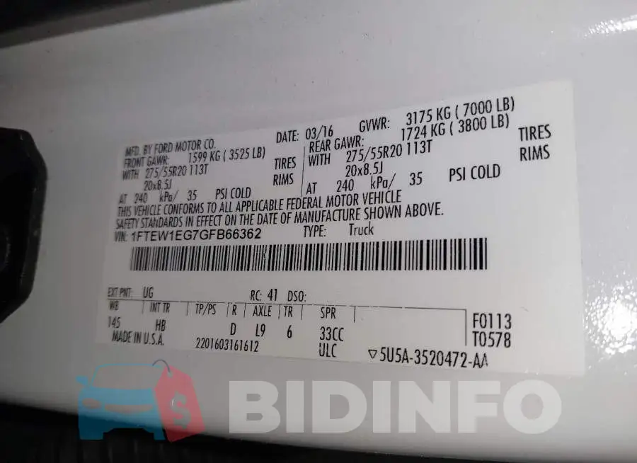 1FTEW1EG7GFB66362 Photo# 9