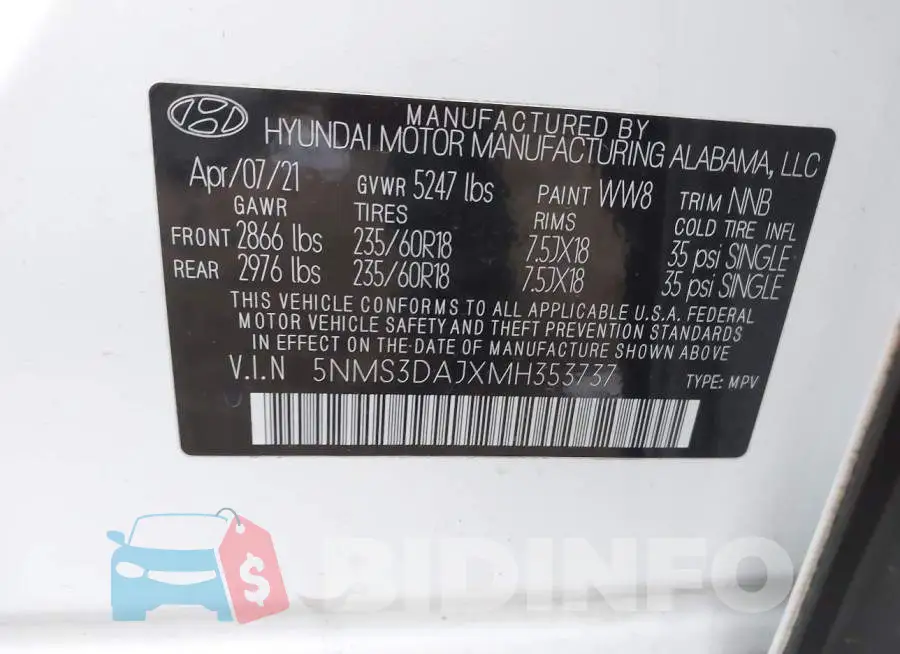 5NMS3DAJXMH353737 Photo# 9