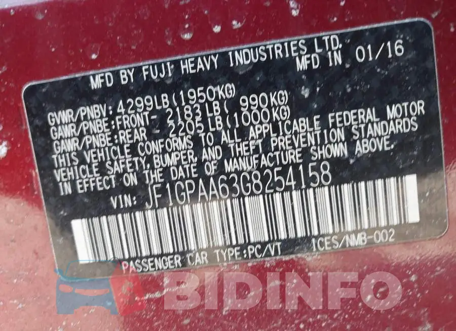 JF1GPAA63G8254158 Photo# 9