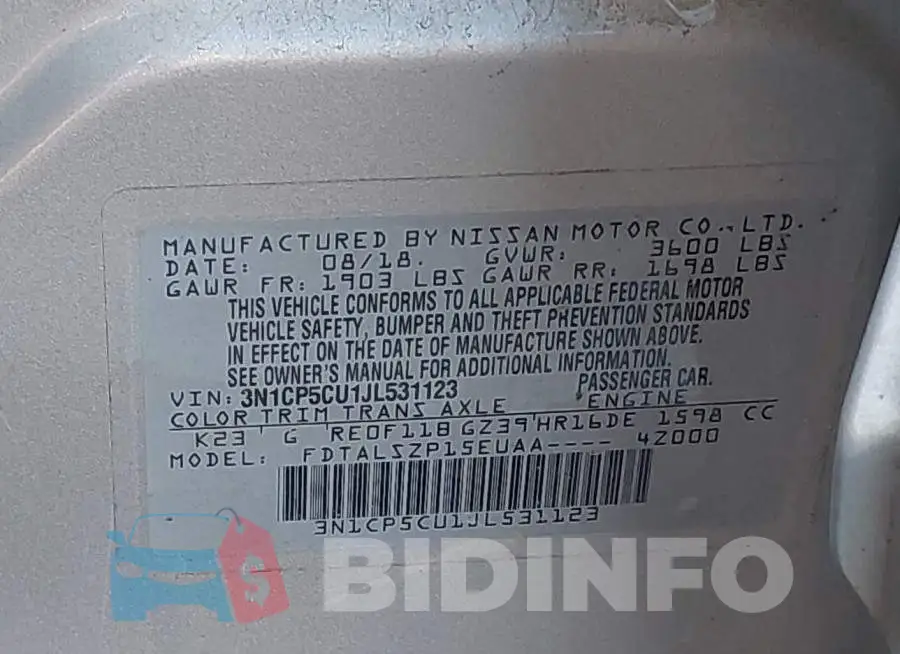 3N1CP5CU1JL531123 Photo# 9
