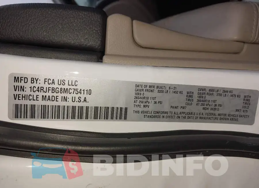 1C4RJFBG8MC754110 Photo# 9