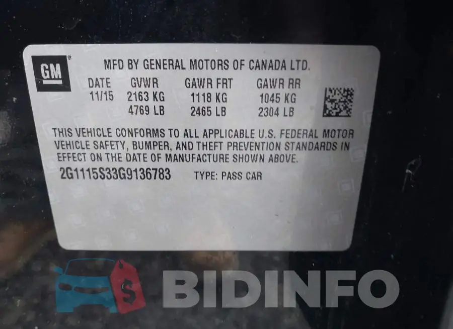2G1115S33G9136783 Photo# 9