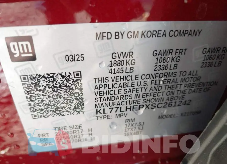 KL77LHEPXSC261242 Photo# 9