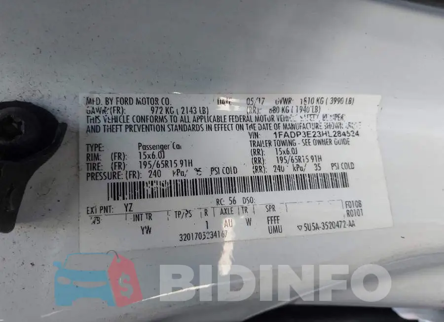 1FADP3E23HL284524 Photo# 9