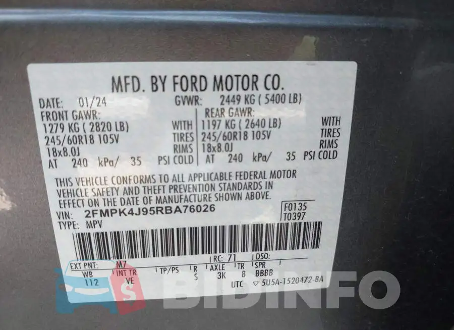 2FMPK4J95RBA76026 Photo# 9