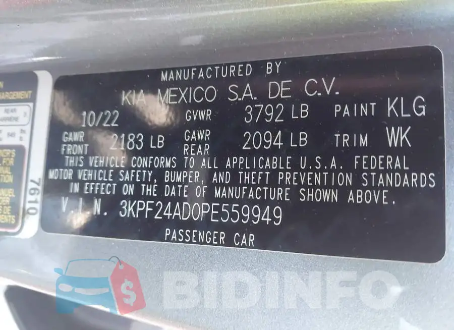 3KPF24AD0PE559949 Photo# 9