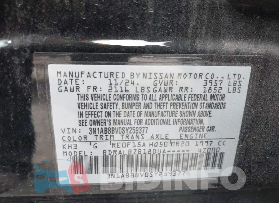 3N1AB8BV0SY259377 Photo# 9