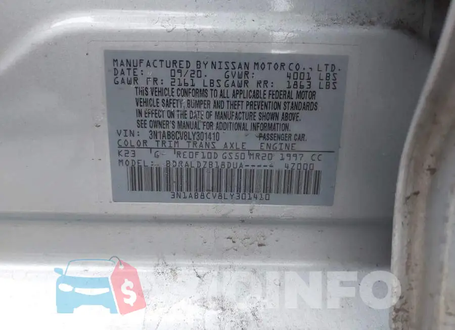 3N1AB8CV8LY301410 Photo# 9