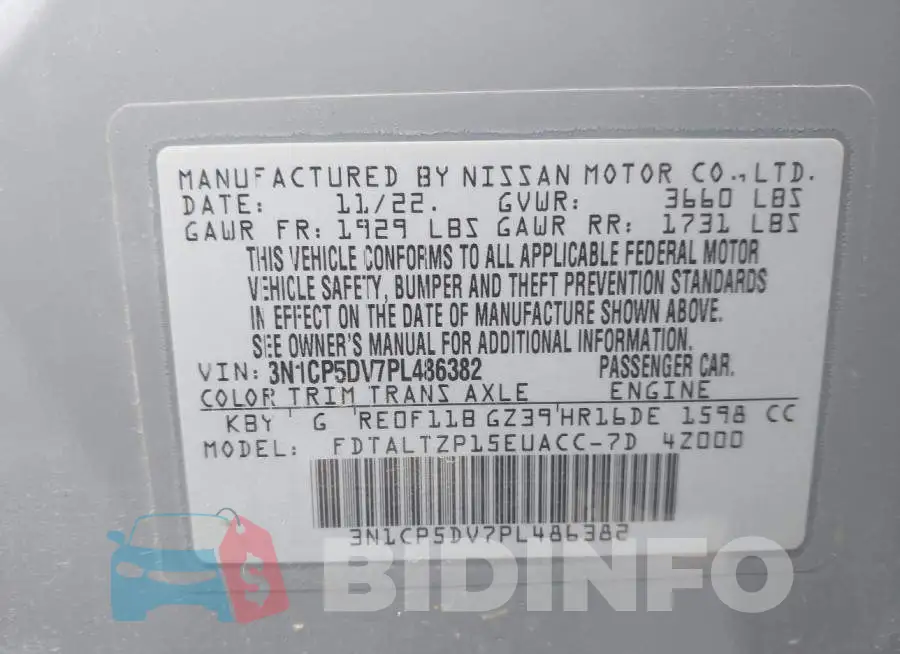3N1CP5DV7PL486382 Photo# 9