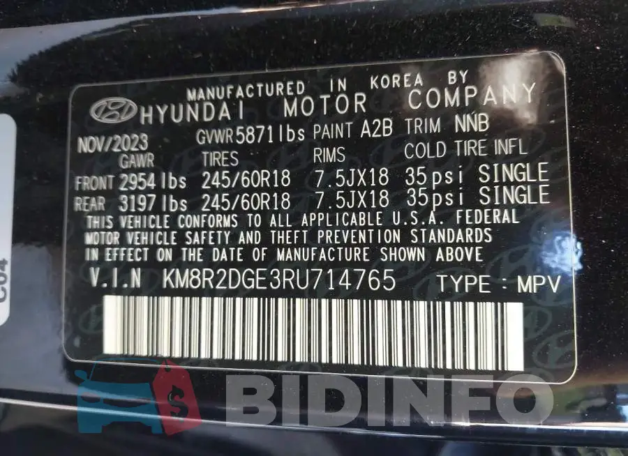 KM8R2DGE3RU714765 Photo# 9