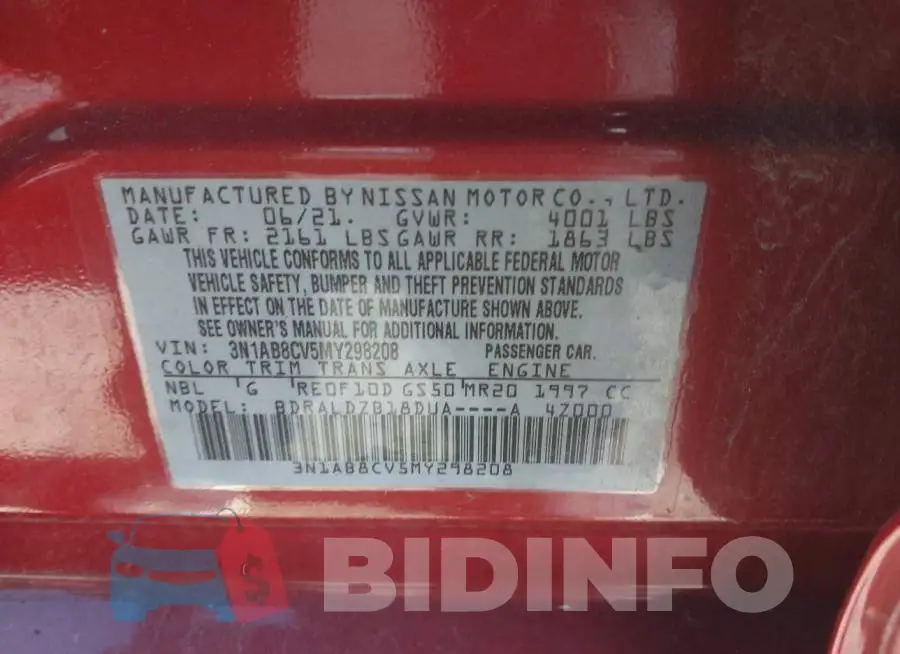 3N1AB8CV5MY298208 Photo# 9