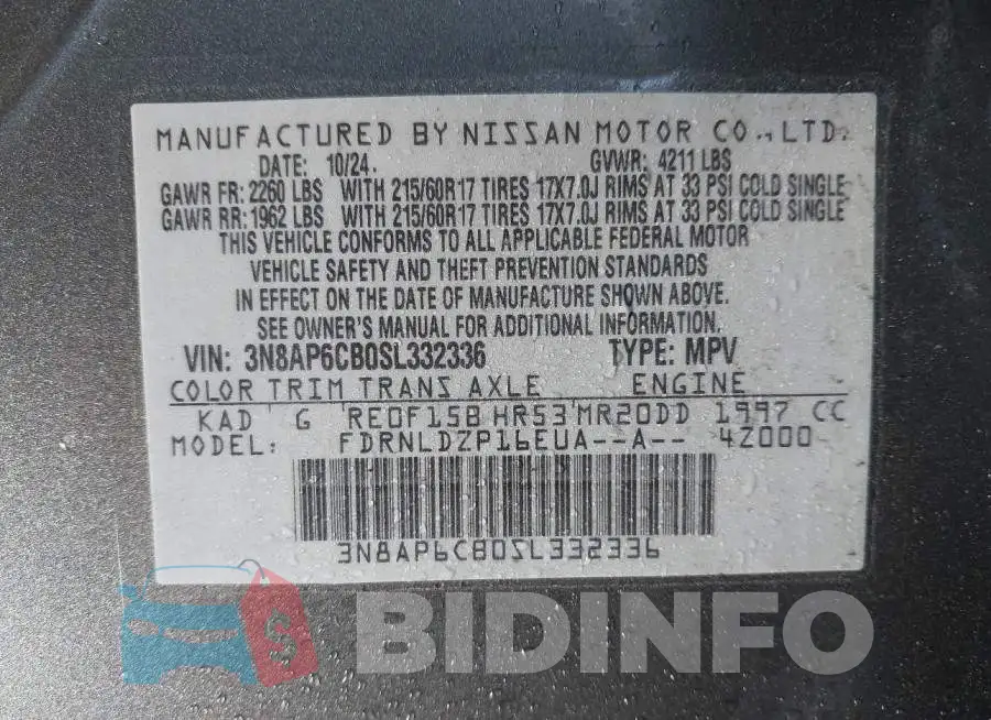3N8AP6CB0SL332336 Photo# 9