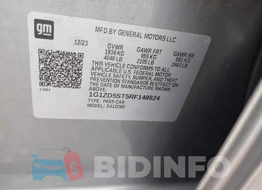 1G1ZD5ST5RF148924 Photo# 9