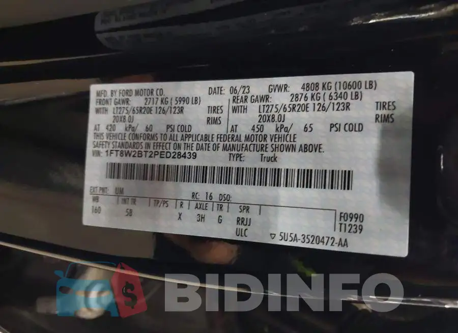 1FT8W2BT2PED28439 Photo# 8