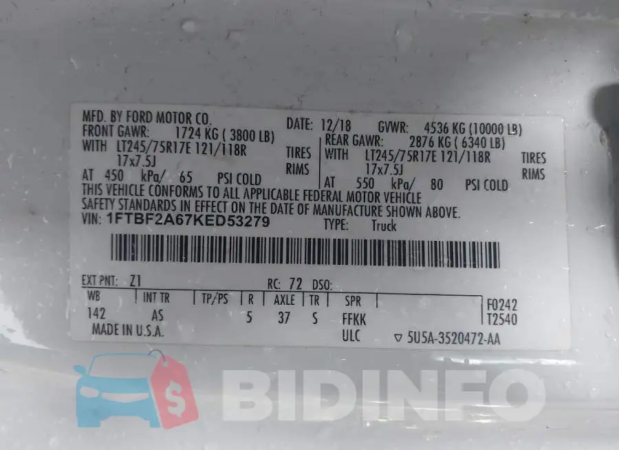 1FTBF2A67KED53279 Photo# 9
