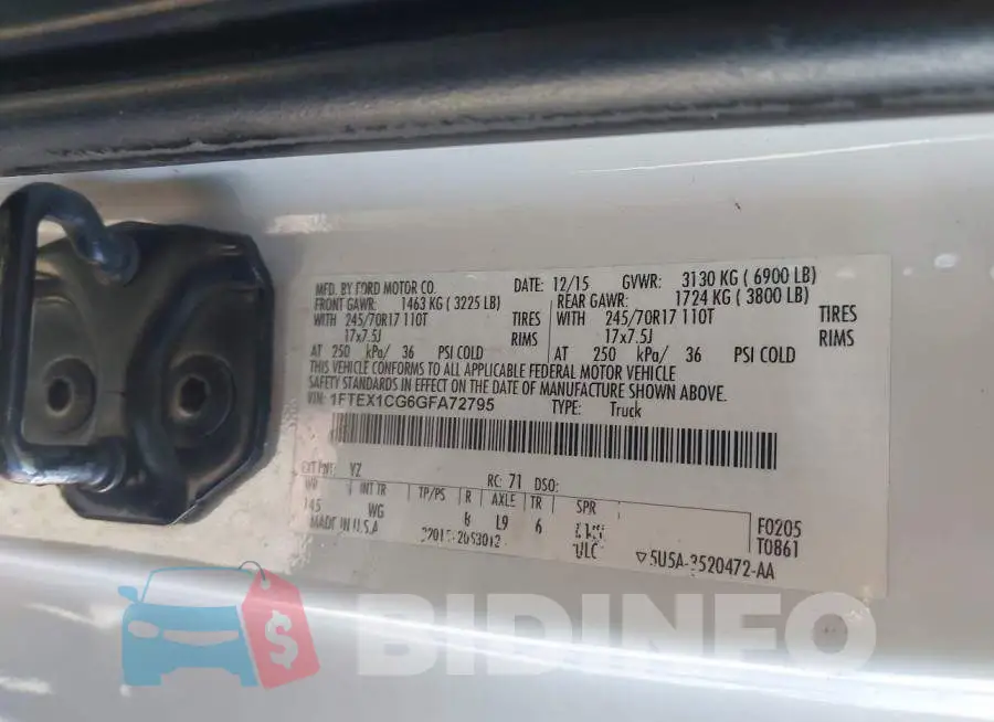 1FTEX1CG6GFA72795 Photo# 9