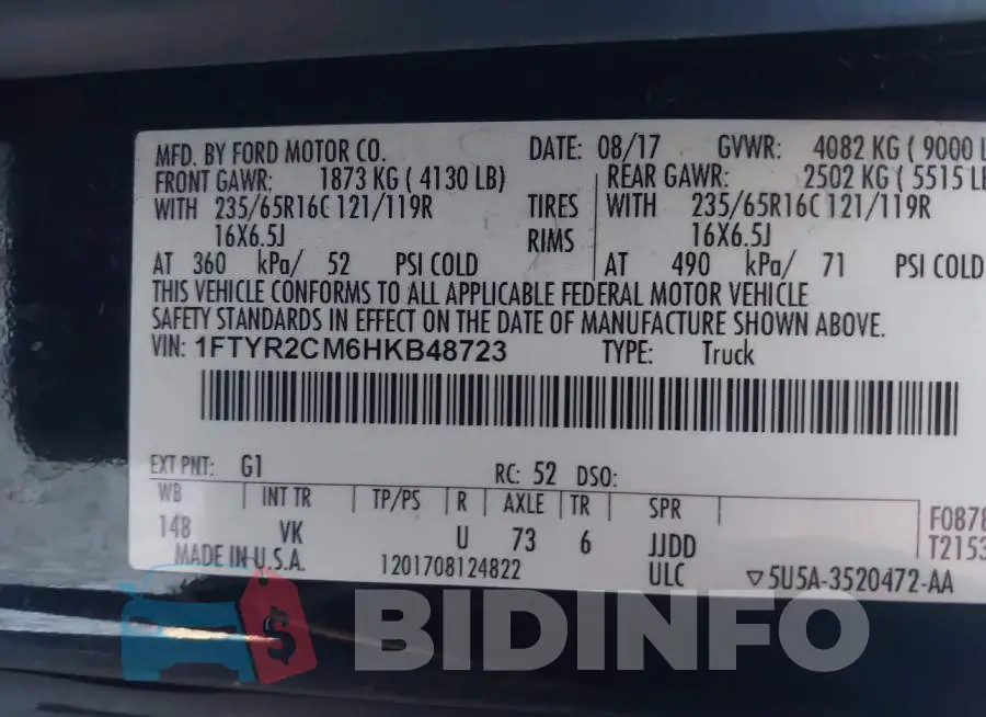 1FTYR2CM6HKB48723 Photo# 9