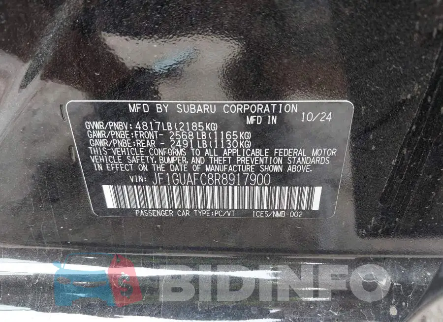 JF1GUAFC8R8917900 Photo# 9