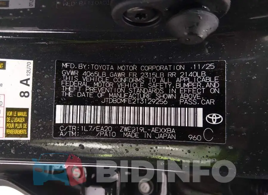 JTDBCMFE2T3129256 Photo# 9