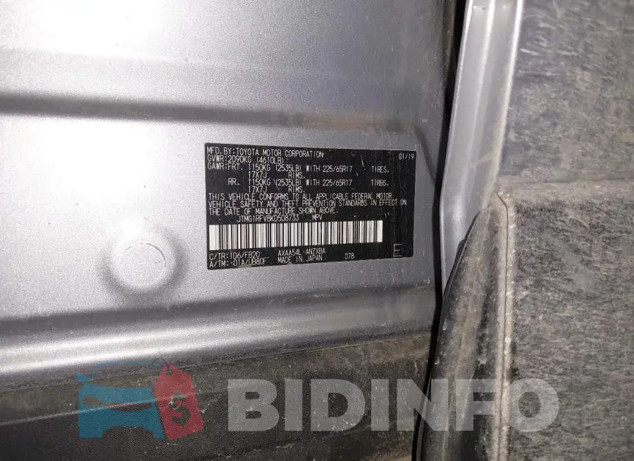 JTMG1RFV8KD508733 Photo# 9