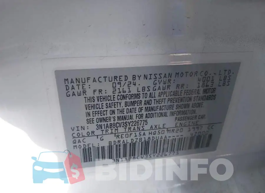 3N1AB8CV3SY226775 Photo# 9