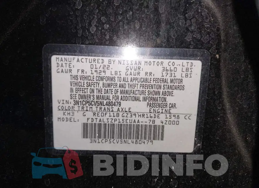 3N1CP5CV5NL480479 Photo# 9